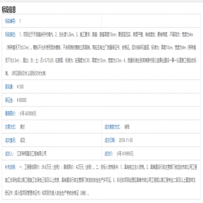 天場(chǎng)鎮(zhèn)徐丹村六七組中心路道路建設(shè)工程成交公告